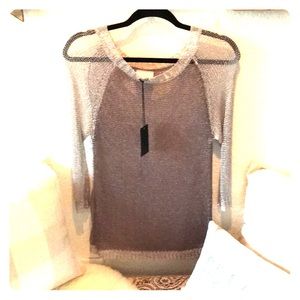 NWT Greylin metallic mesh 3/4 sleeve top